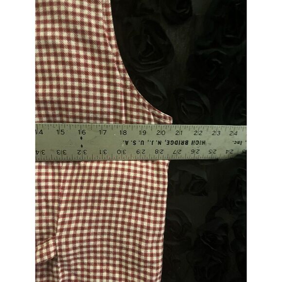 Vintage Ugly Christmas Vest Westbound  Size XL Red White TableCloth Check T24 - Picture 4 of 5